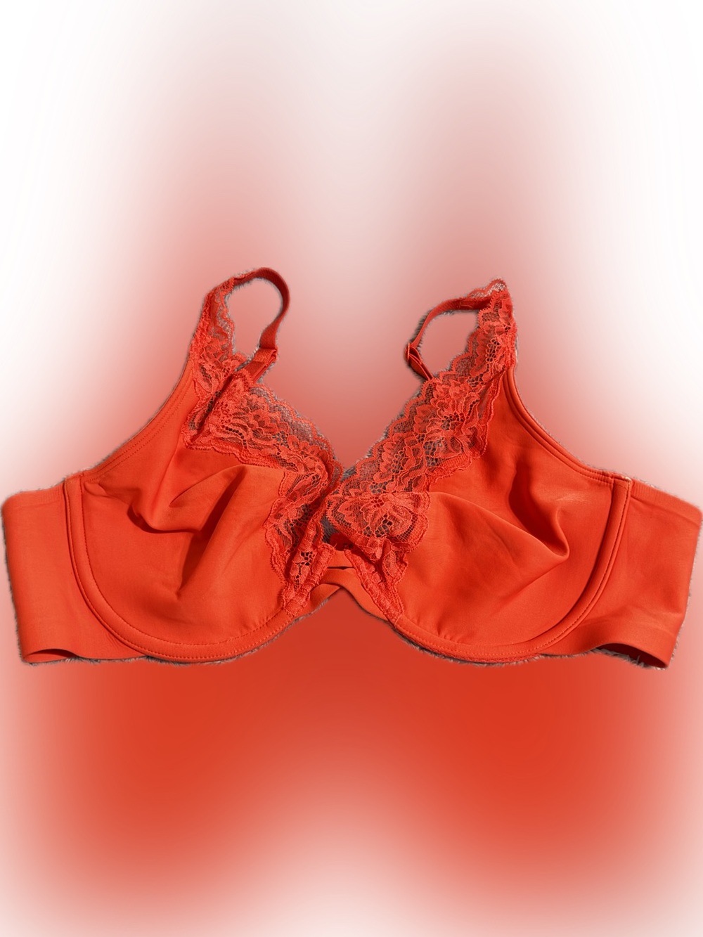 Soma Red Vamp Essentials Unlined Lace-Trim Plunge Underwire Bra 36D